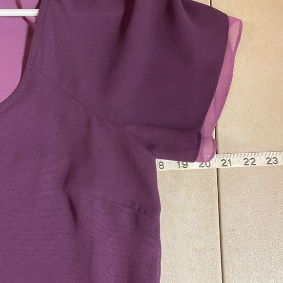 Ann Taylor Loft Purple Ruffle Blouse M - Picture 9 of 11